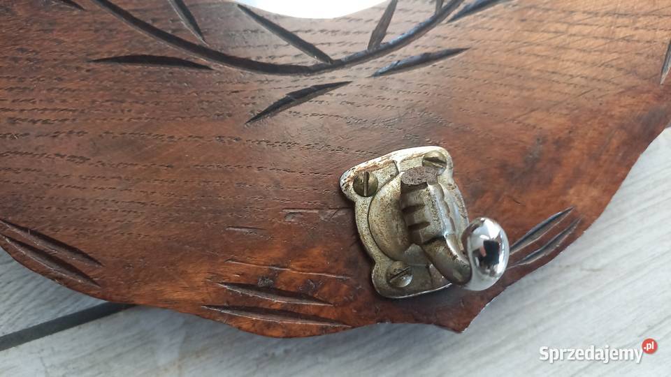 Wieszak drewniany z lustrem i półką wiszący zachodniopomorskie Gawroniec