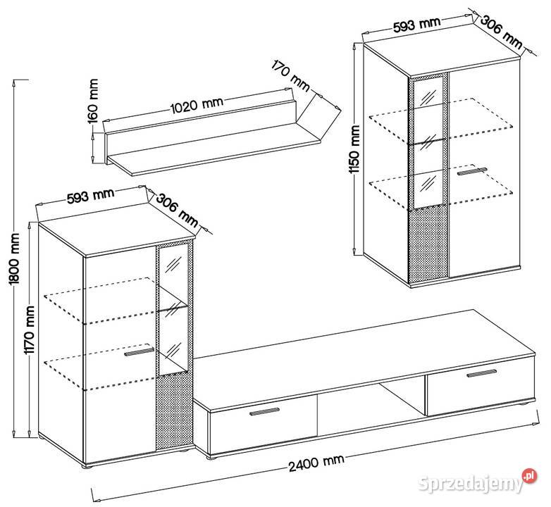 Tania meblościanka do salonu 659 szybka wysyłka Meble Opole