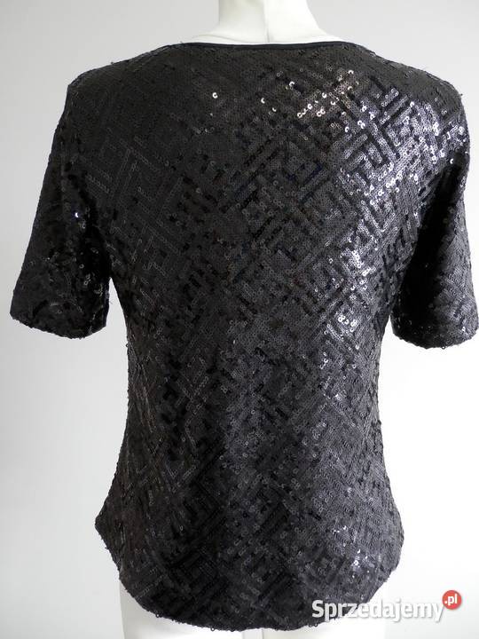 Bluzka Cekinowa Czarna Wieczorowa Balowa krótki Łomża