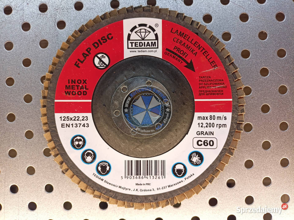 200 sztuk Tarcza Listkowa Ceramiczna 125mm P60 kujawsko-pomorskie Nowe sprzedam