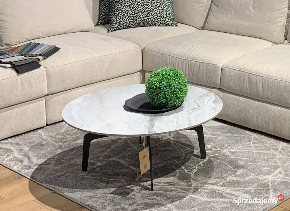 Stolik szary marmurowy blat 90x90x36 T082 Katowice