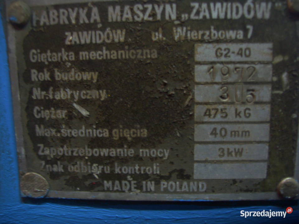 Giętarka do prętów rur itp walcarka zaginarka Zielona Góra