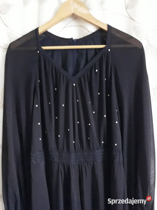 Granatowa sukienka z długim rękawem xlxxl śląskie Siemianowice Śląskie