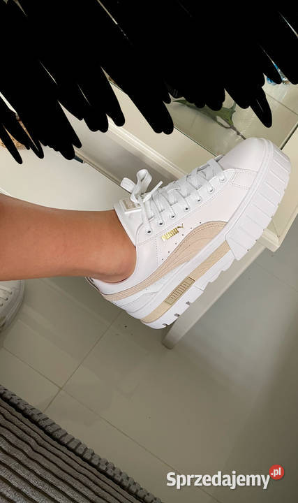 PUMA Mayze sneakersy whitepeyote gruba podeszwa Puma