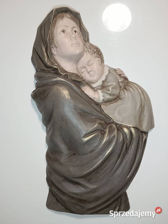 Madonna z Dzieciątkiem płaskorzeźba ręcznie Warszawa