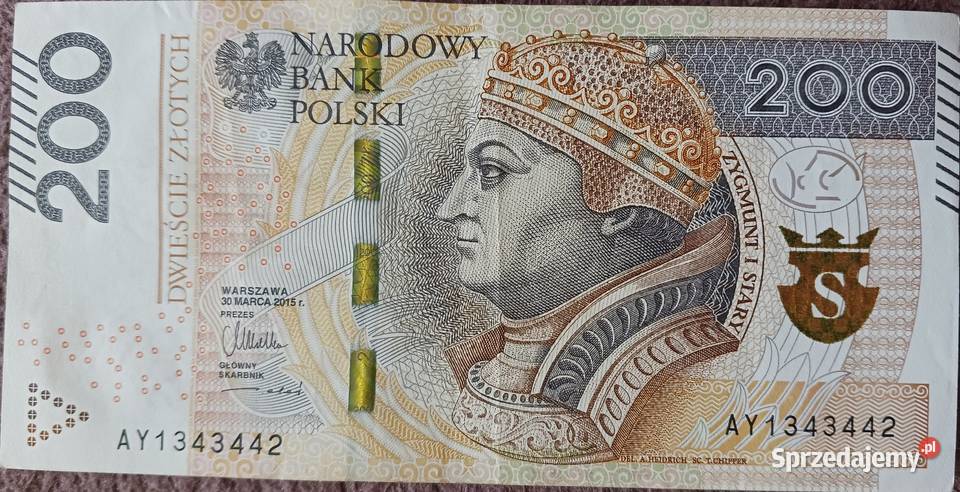 200 Zygmunt I Stary 30III2015 rseria A Y1343442 Konin
