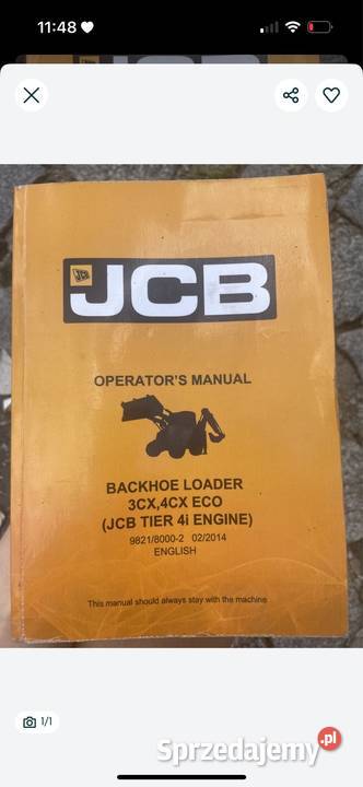 Instrukcja obsługi koparkoładowarka JCB 3CX 4CX