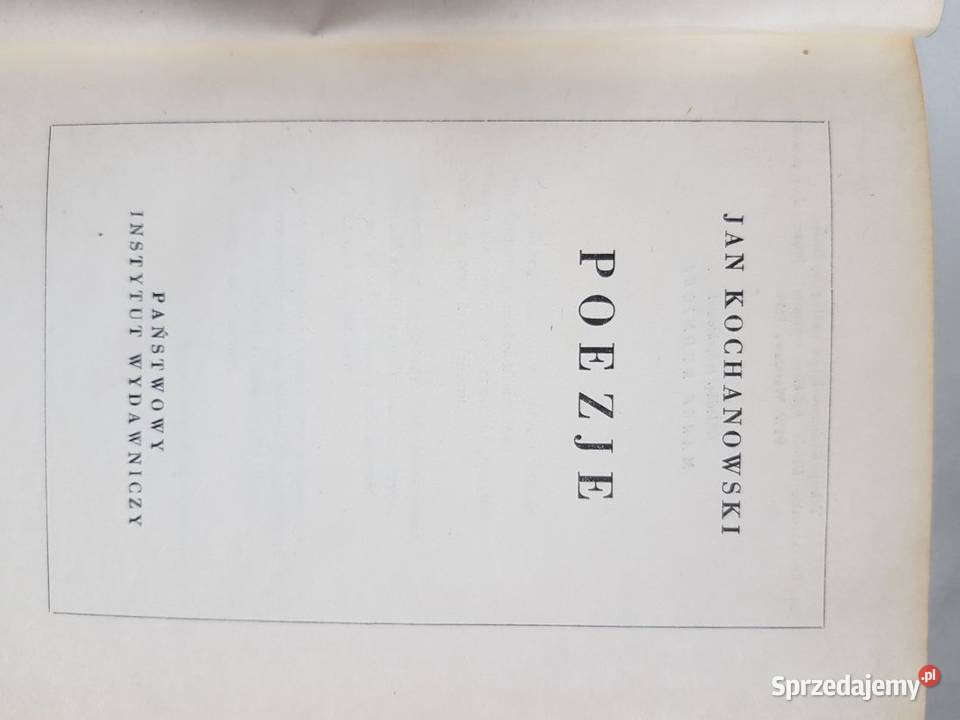 Poezje Jan Kochanowski 1957 literatura piękna - proza polska Kielce
