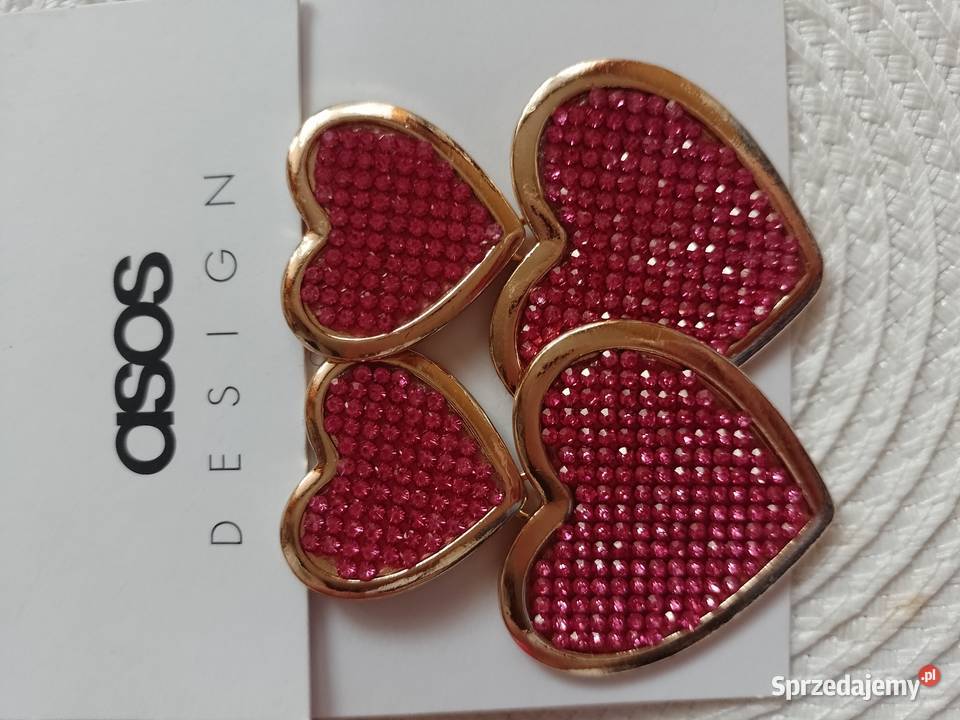 ASOS Różowe Bogato zdobione kolczyki serca z małopolskie Kraków