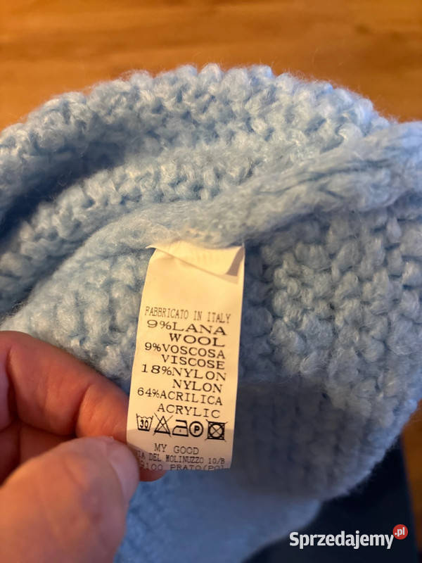 Sweter damski gruby splot oversize niebieski niebieski Szczecin