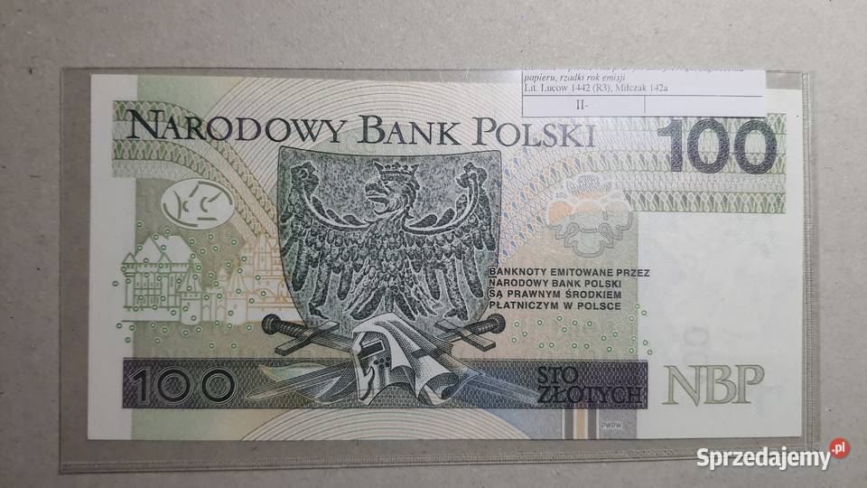 RZADKOŚĆ 100 Złotych 2018 C numer UNC