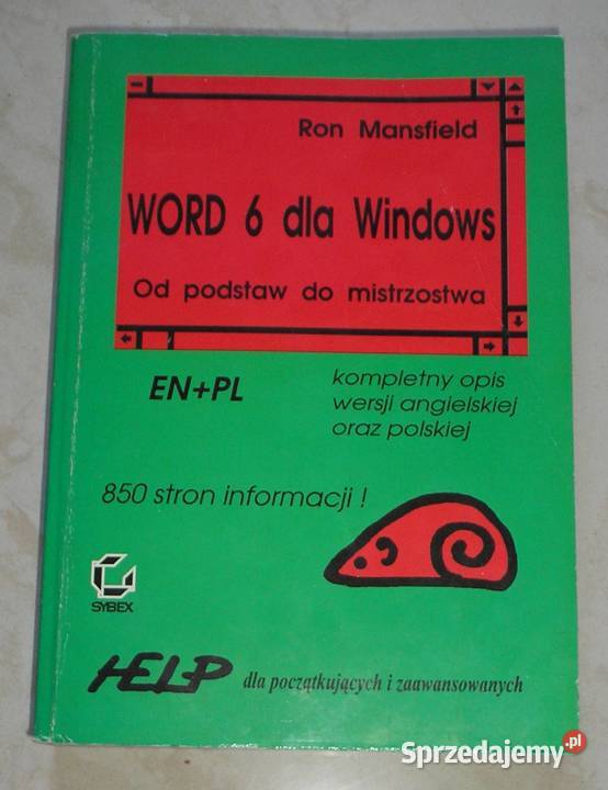 Word 6 Windows podstaw do mistrzostwa Ron Kraków sprzedam