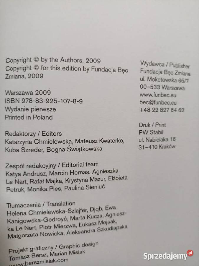 Znikanie Bęc Zmiana książki Warszawa Bródno Rok wydania 2012 sprzedam