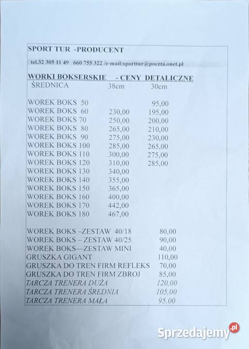 Worek bokserski Professional Sport 22 nowy Pyskowice sprzedam