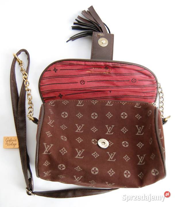 Zamszowa brązowa torebka na ramię Louis Vuitton