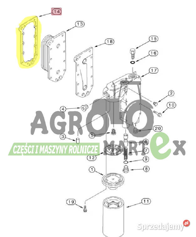 J918174 USZCZELKA CHŁODNICY OLEJU CNH Pozostałe Wichrów