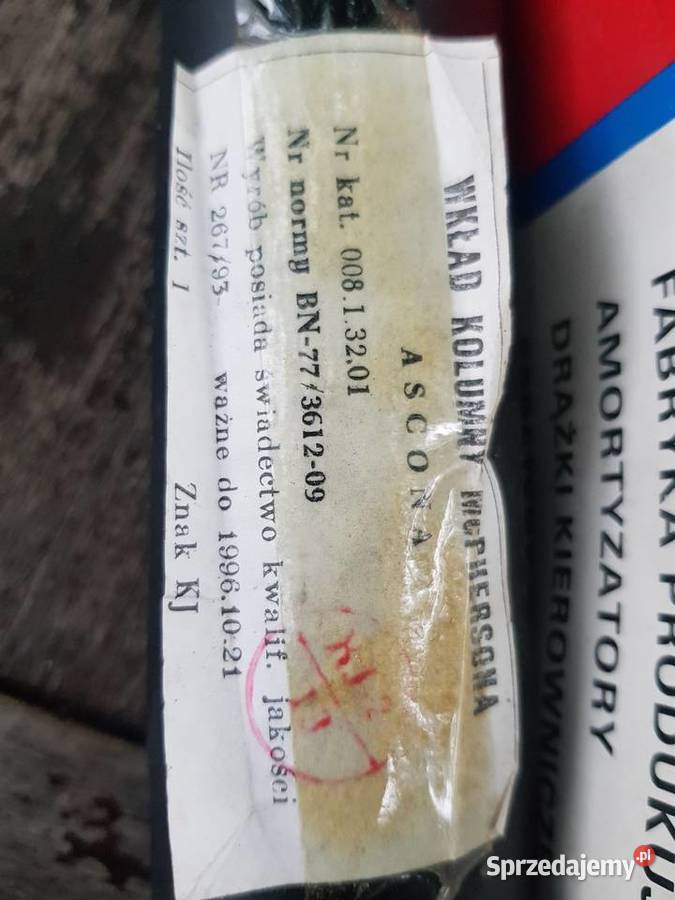 NowyKrosnoAmortyzator przedni Opel Ascona osobowe Zawieszenie i układ kierowniczy Gorzów Wielkopolski