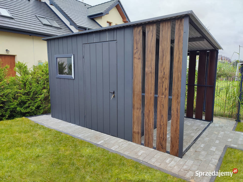 Domek ogrodowy 325m wiatka 125 m ciemny Gdynia