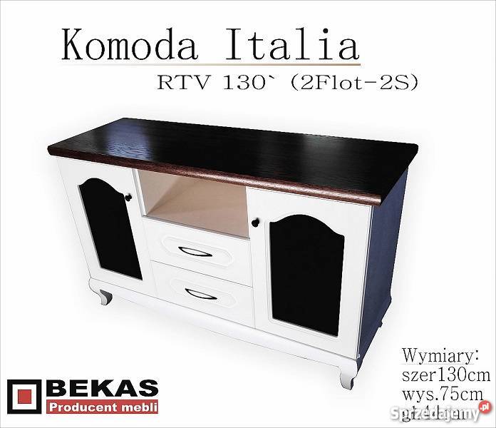 Komoda 130 Italia Lakierowana Biała Bat Rustical 44cm Gdynia