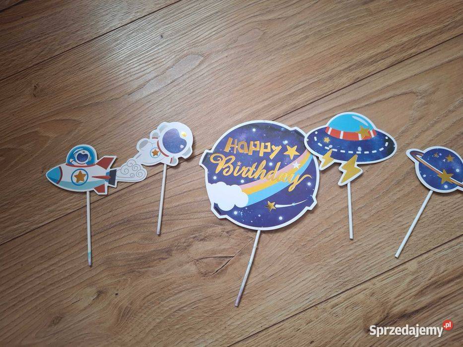 Topper na tort kosmos planety zestaw