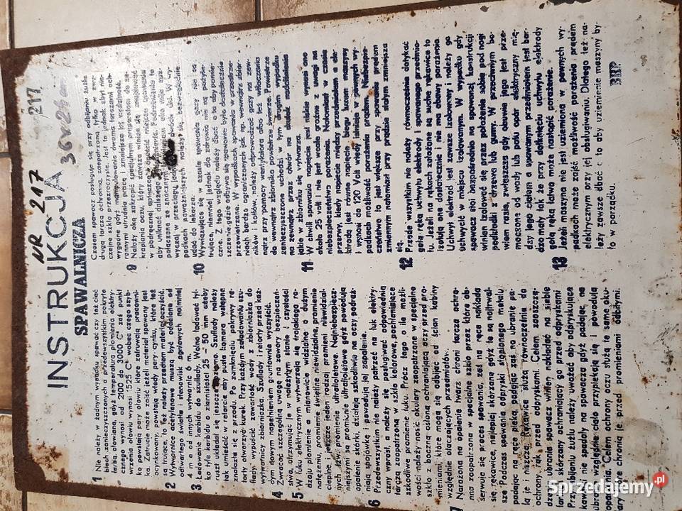 Lata 70teZ kolekcjiTablica BHP z PRLu lubuskie sprzedam
