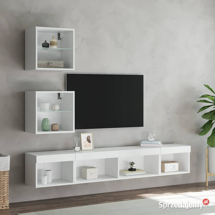 5częściowy zestaw mebli TV z LED biały WM3216697 Warszawa