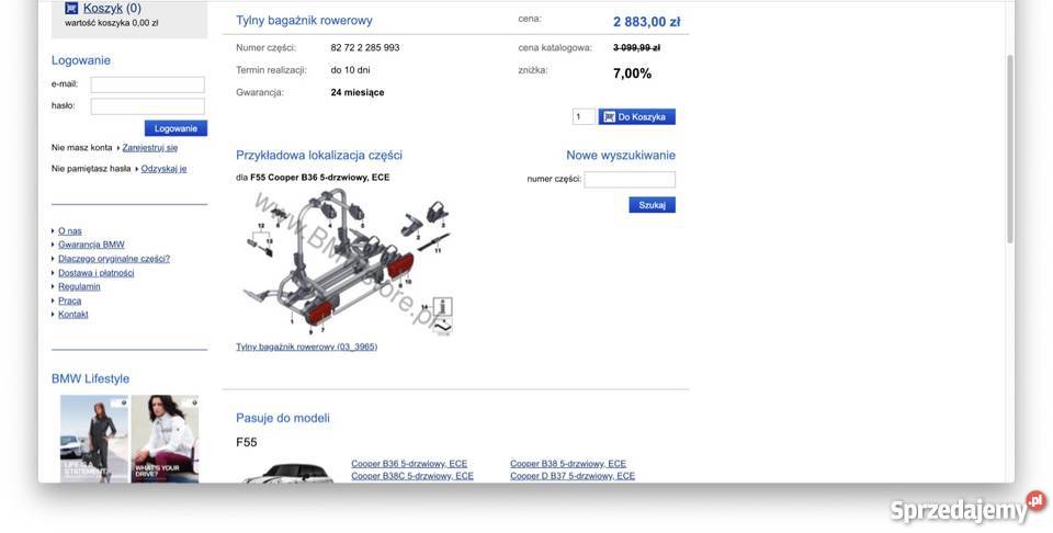 Tylny bagażnik rowery do Mini Countryman R 60
