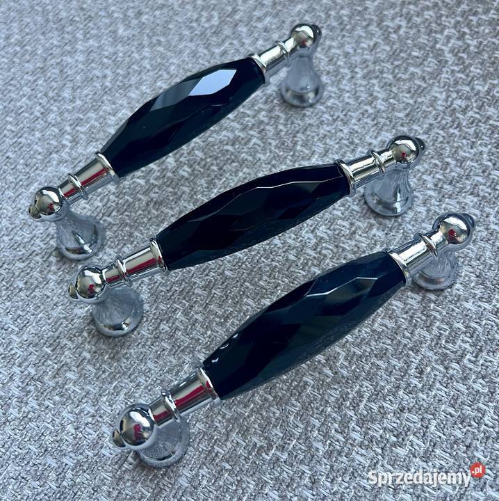 Uchwyt meblowy glamour kryształowy czarny z Warszawa sprzedam