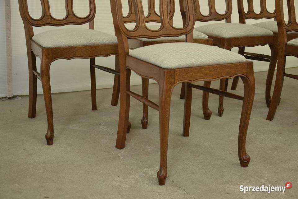 krzesła ludwikowskie komplet 6 krzeseł Poddębice