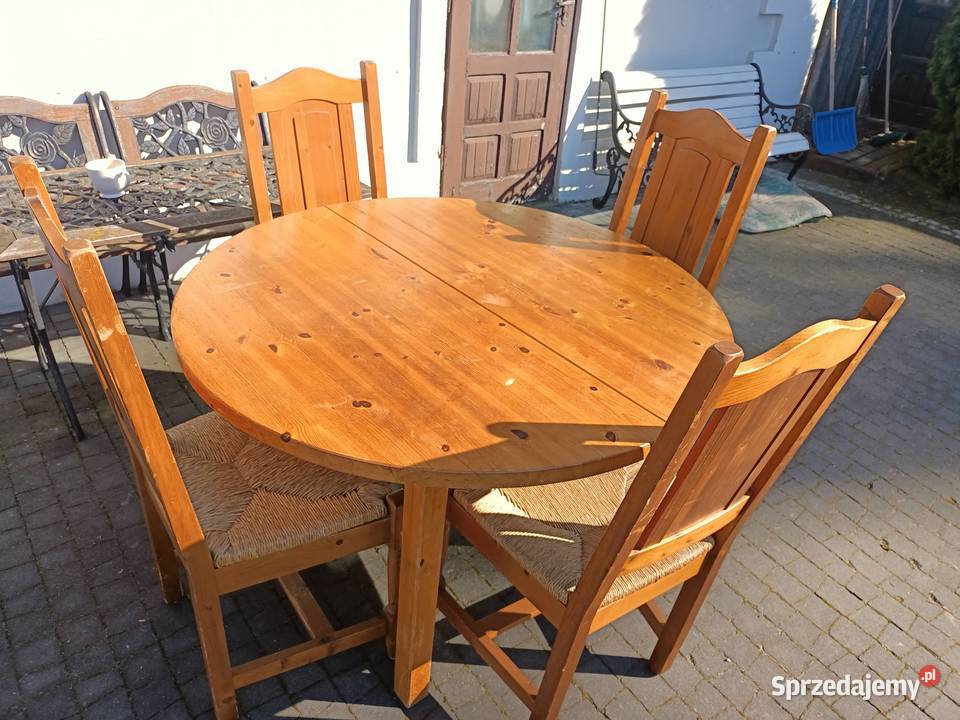 komplet stół 4 krzesła drewniane