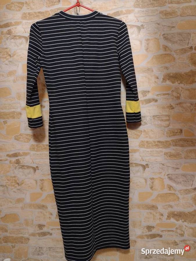 36S ZARADługa ołówkowa sukienka dzianinowa z żółty/złoty Kraków