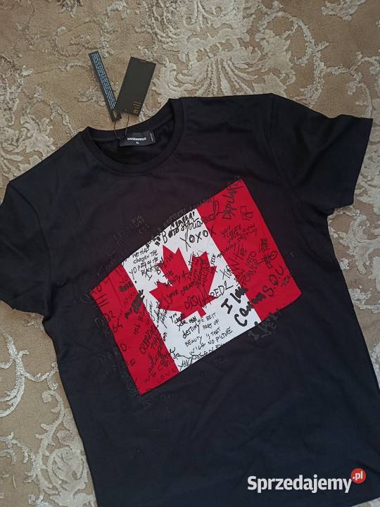 Tshirt męski Dsquared2 Regular Fit nowoczesny czarny Białystok