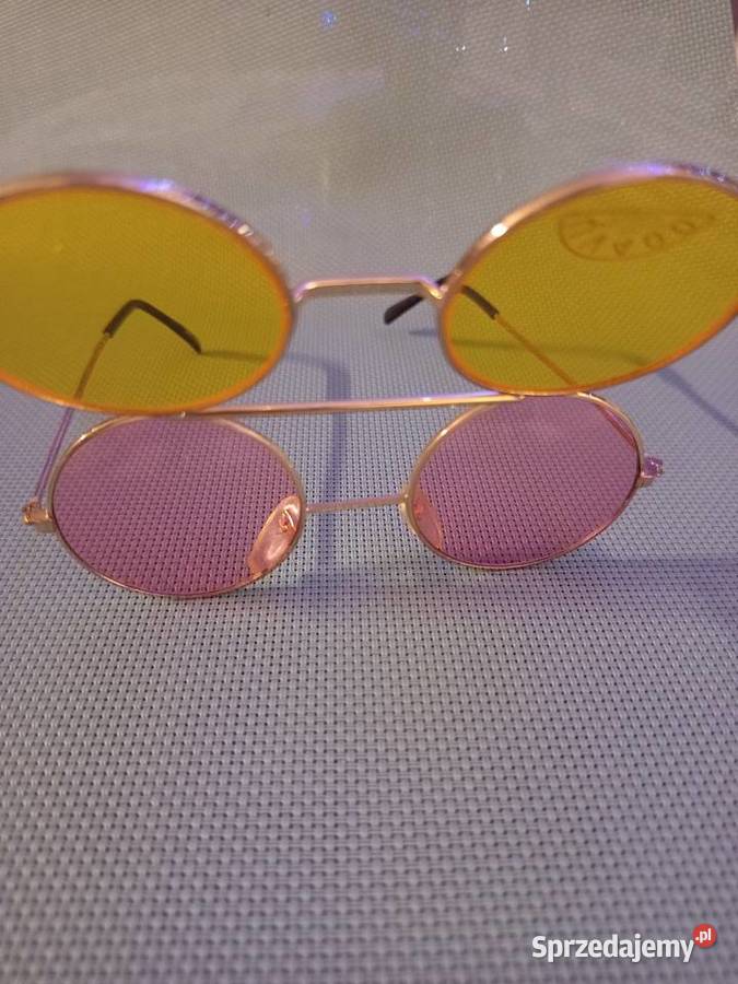 Okrągłe OKULARY PRZECIWSŁONECZNE Lenonki UV400 z Warszawa