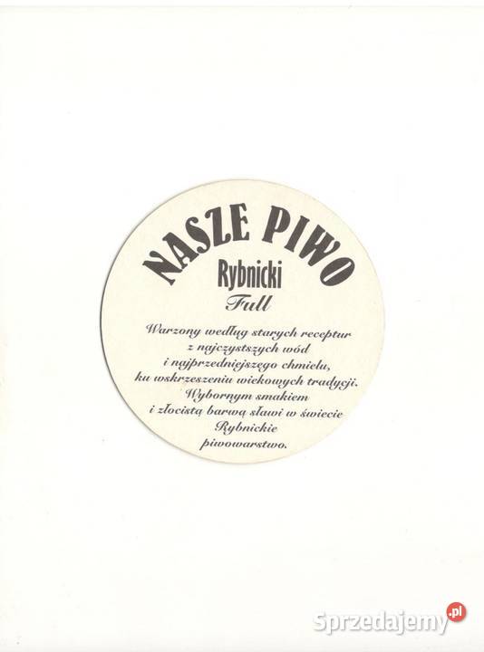 Rybnicki podstawka do piwa 1 Gliwice sprzedam
