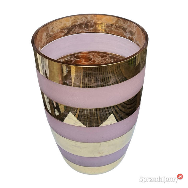 Duży wazon złocony Bohemia Czechosłowacja lata Warszawa