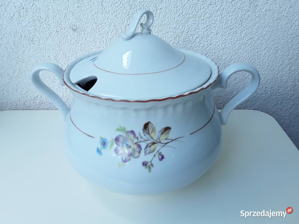 Waza porcelanowa Bogucice 2 l zdobienie w biały Dom i Ogród Warszawa sprzedam