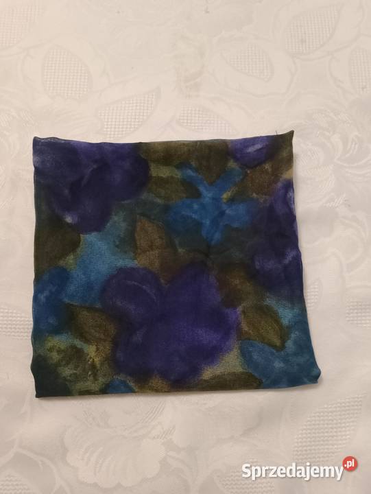 APASZKA kolorowa kwadratowa w kwiatowy wzór Oborniki