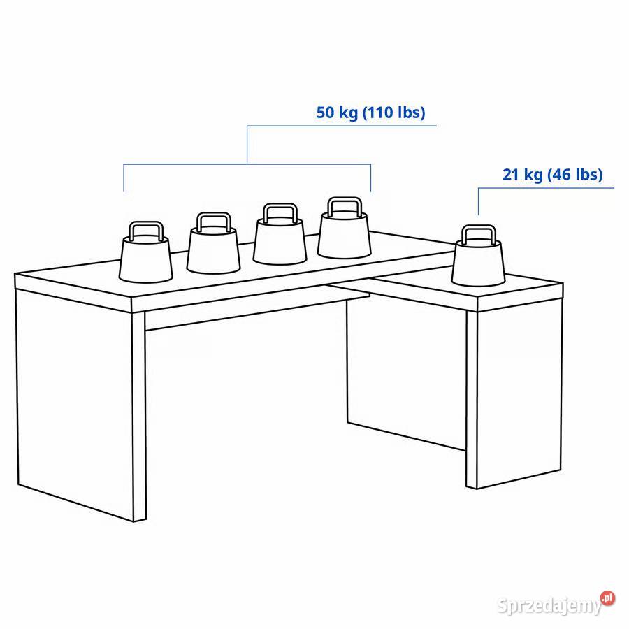 Nowe biurko IKEA MALM z wysuwanym panelem lubelskie sprzedam