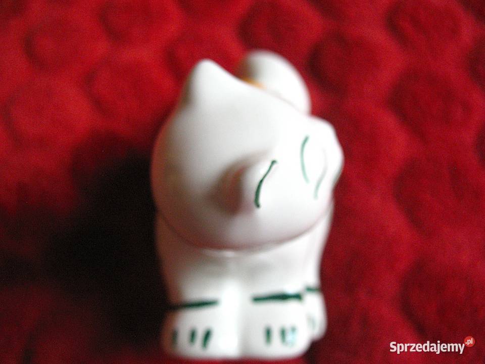 KOT w kwiaty malowany 10 x 11 x 5 Figurka z Siedlce