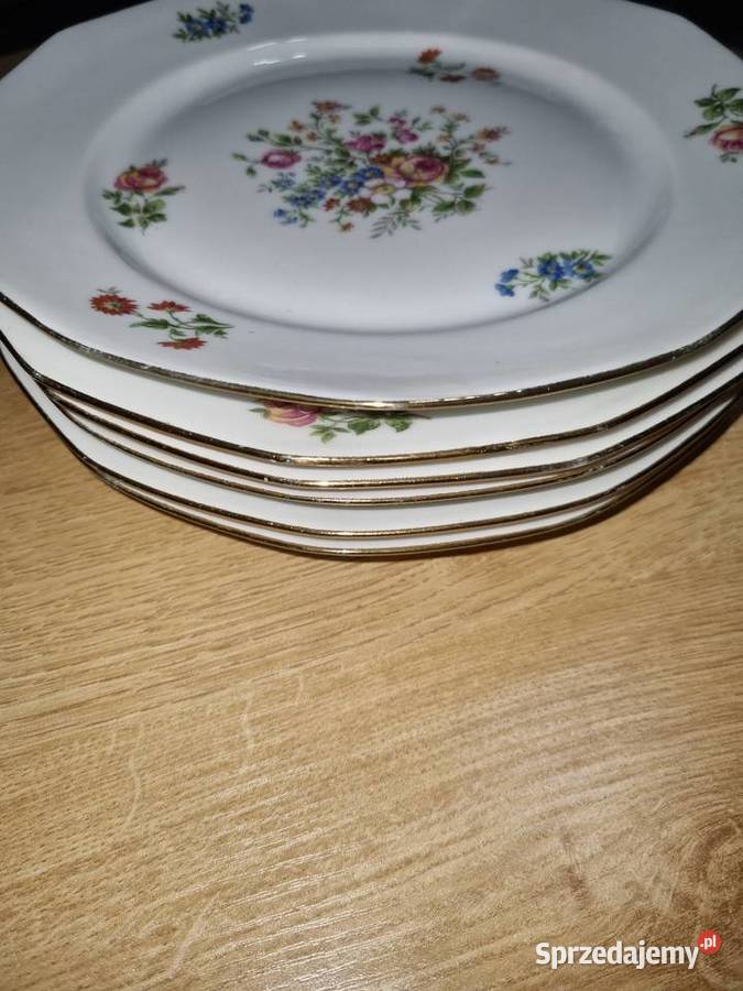 Talerze Płaskie Porcelana francuska Limoges Ceramika i szkło