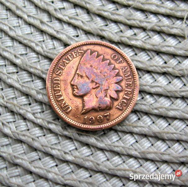 USA 1 Cent 1907r Głowa Indianina Kalisz sprzedam