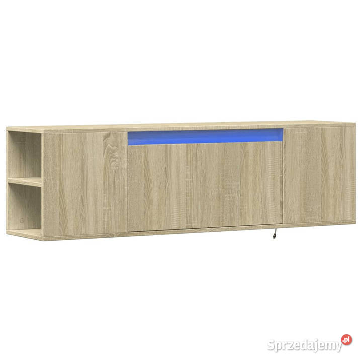 Ścienna szafka TV z LED dąb sonoma 135x31x395 Warszawa