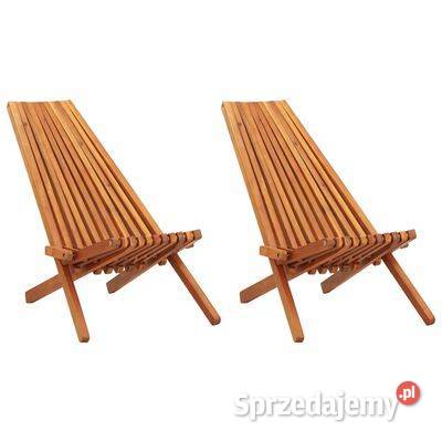 vidaXL Składane krzesła ogrodowe 2 lite drewno Krzesła ogrodowe sprzedam