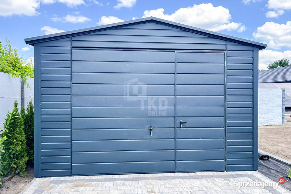 Garaż Blaszany 4x6m Brama uchylna Drzwi 2x Okno Lubartów