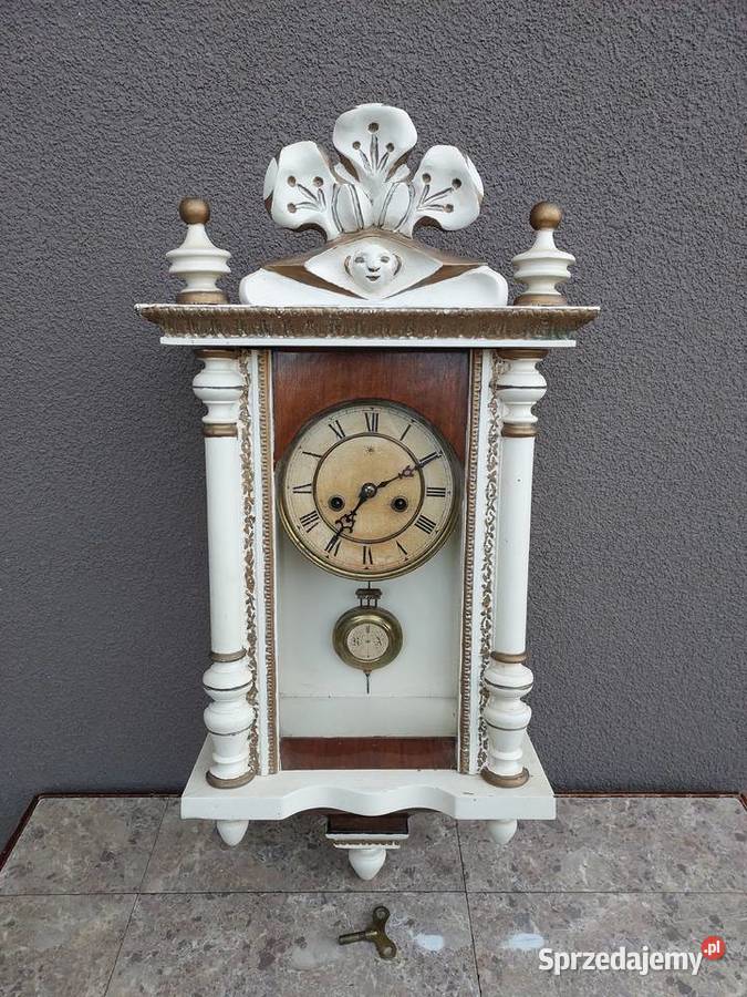 Stary zegar ścienny mały Junghans biało złoty sprzedam