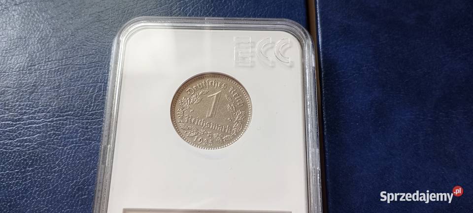 Stare monety 1 marka 1935 A grading Niemcy Lesko