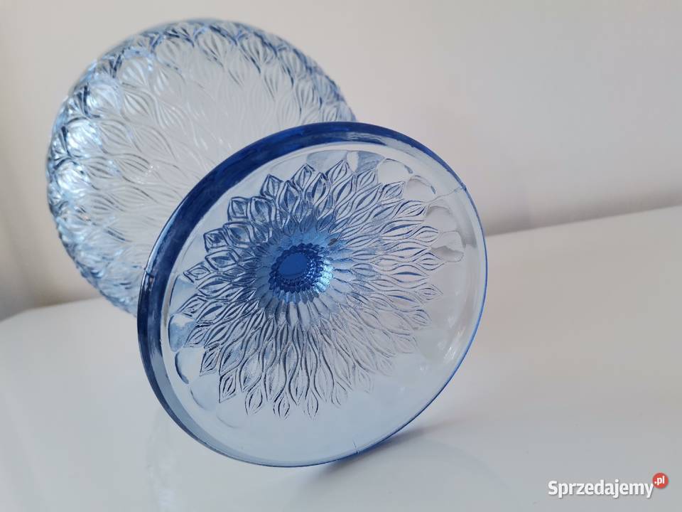 Stara niebieska patera owocarka Migdały Eryka Katowice