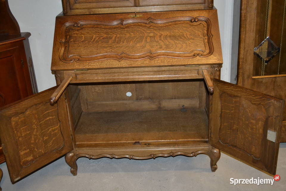 sekretarzyk z nadstawką lity dąb Będzin