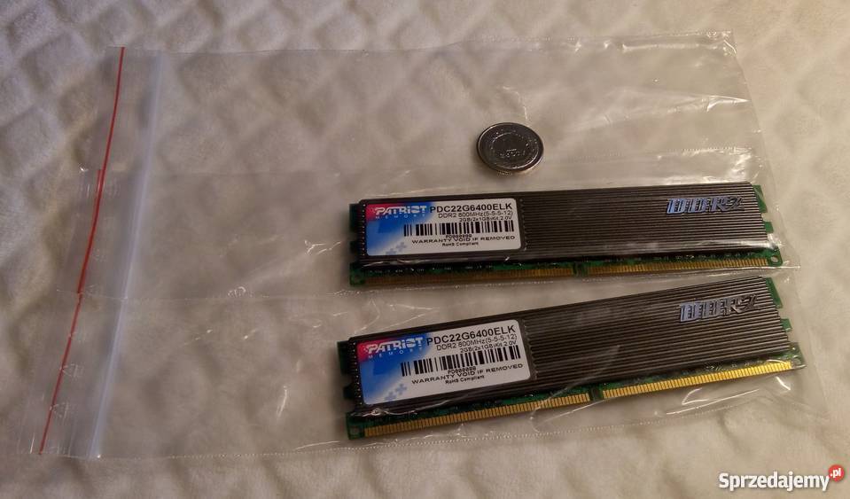 Kości Pamięci Patriot 2GB2x1GB DDR2 800MHz Rogoźnik sprzedam