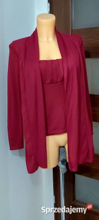 L Sweter 2w1 z bluzka burgund sprzedam